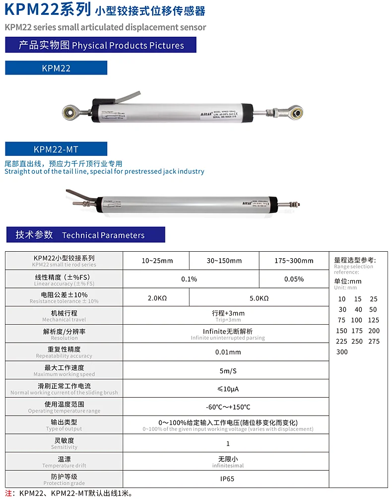 KPM22小型铰接式位移传感器
