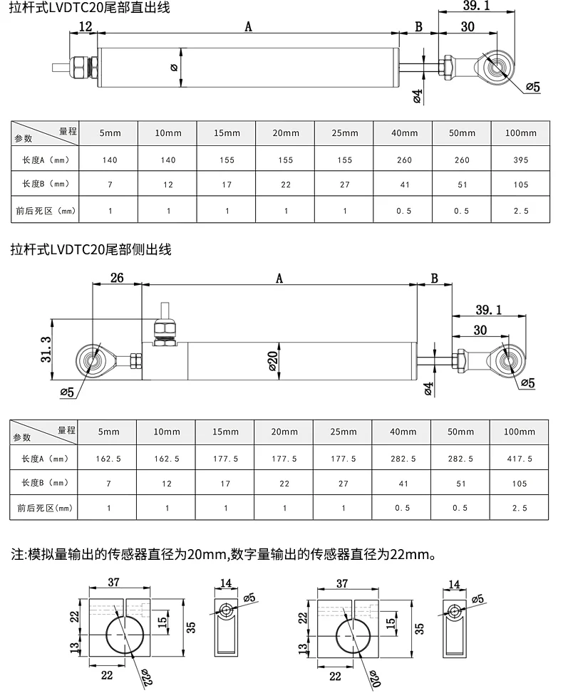 LVDTC20裂缝式位移传感器